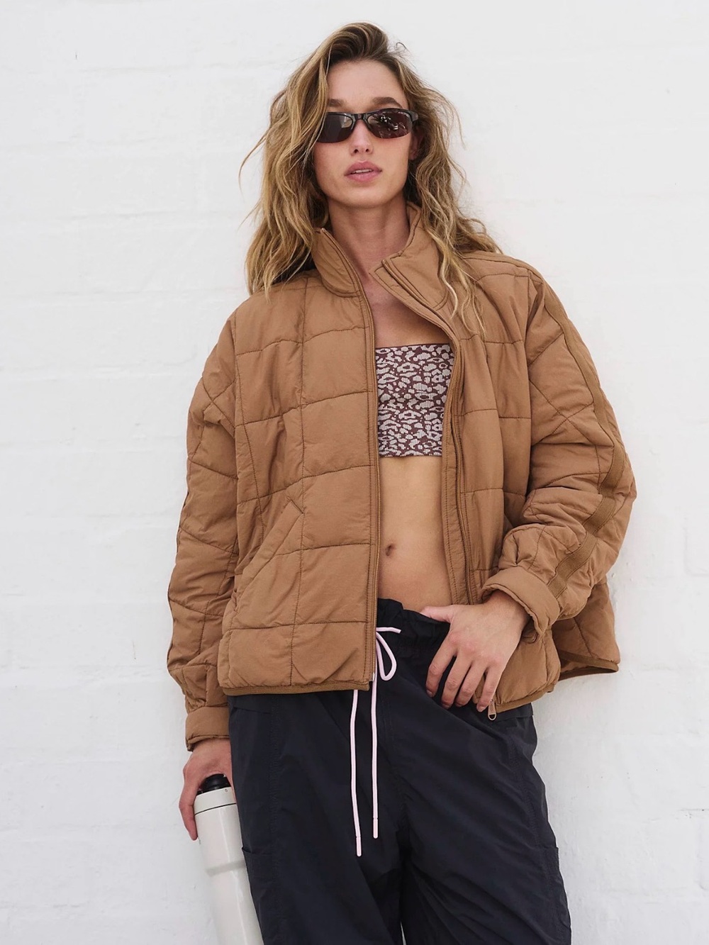 Free People FP Movement Pippa Packable Puffer Jacket in Twig